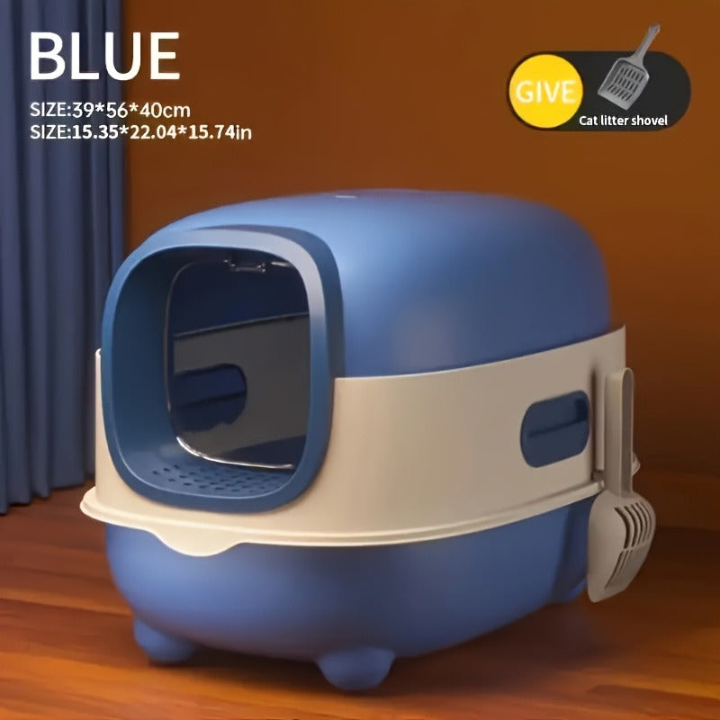 Enclosed Cat Litter Box with Odor Control - Foldable Top Entry Design, Splash-Proof Walls, Compact Size for Small Spaces, Suitable for Kittens and Adult Cats