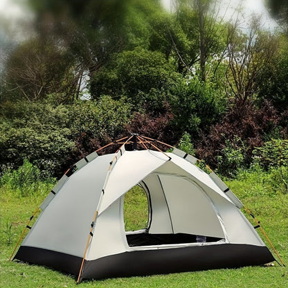 Camping Tent Cloud-Gray Pop-Up with Two Doors, Optional Mesh Windows and Two Source Dimensions