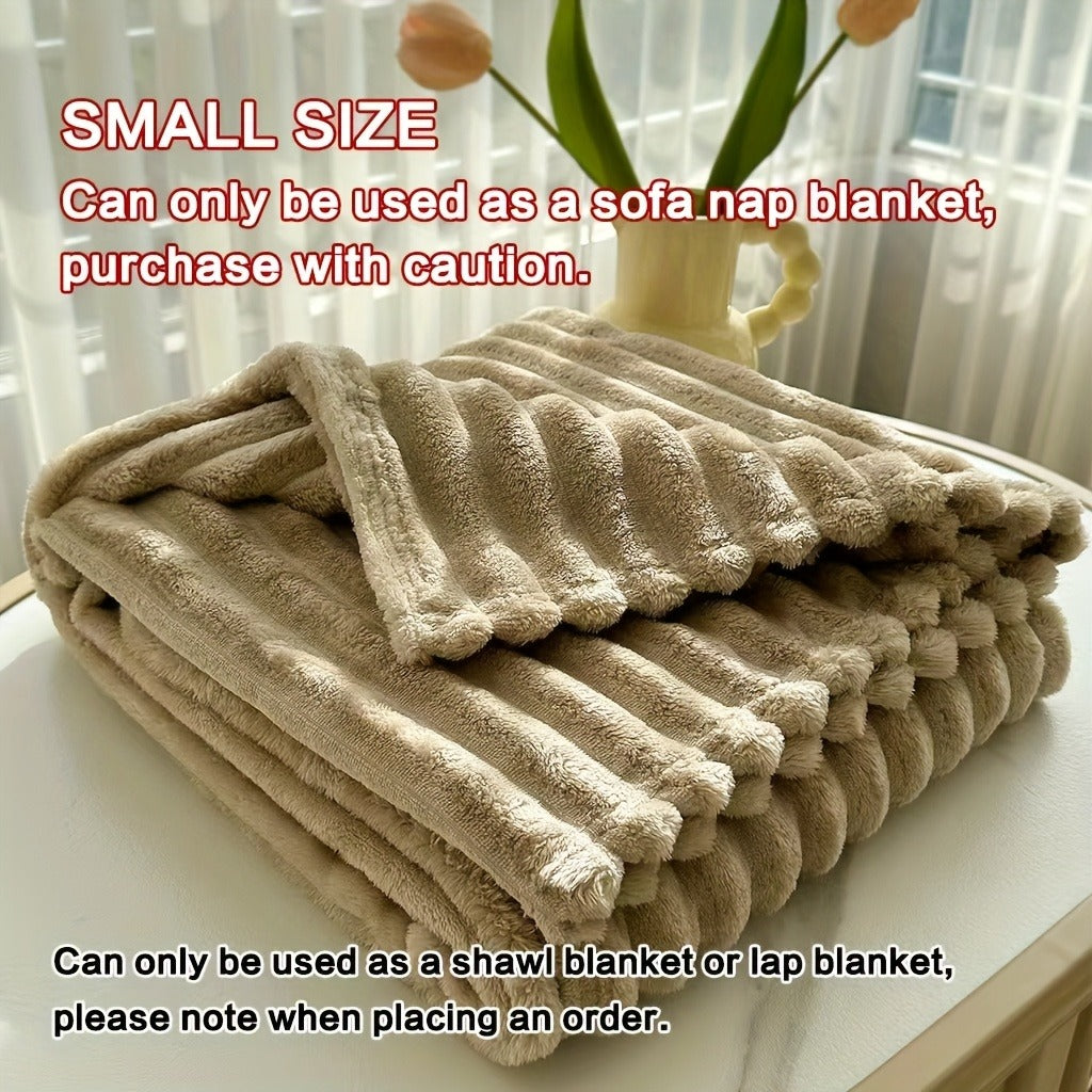 Channel-Textured Throw Blanket in Seven Colors and Four Displayed Size Options from 50 x 60 to 108 x 90 Inches
