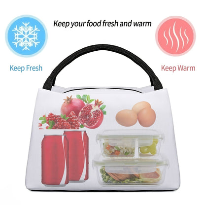Chicken Print Lunch Bag Tote, 11 x 6.3 x 6.7 Inches with Top Zipper and Dual Carry Handles