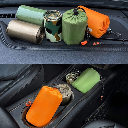 Emergency Sleeping Bag 4-Pack with Survival Whistles – Mylar Thermal Blanket Shelter Bag, Lightweight Waterproof Bivy Sack for Camping, Hiking, Backpacking & Outdoor Survival Gear