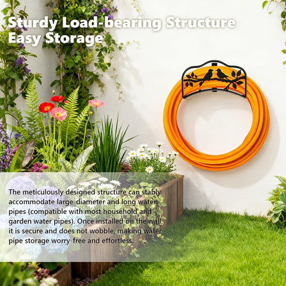 11 x 6-Inch Wall-Mounted Garden Hose Holder in Little Bird or Butterfly Decorative Designs