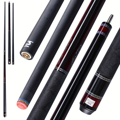 58-Inch Carbon Fiber Pool Cue with 12.5mm Tip, 3/8x8 Joint, Black Wrap and Four SP Graphic Designs