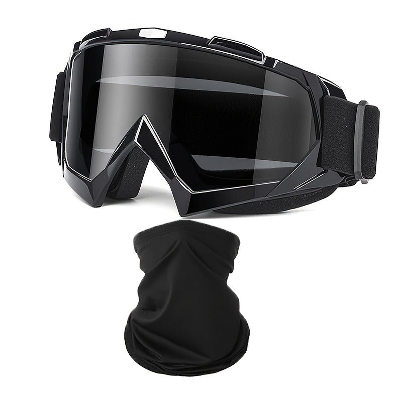 Ski Goggles Set with Black Headband – TPU Frame PC Lens Mirror Coating, Thick Foam Pad, Adjustable Strap, 28+ Color Styles, Adult Snow Goggles for Skiing & Snowboarding, Great Gift