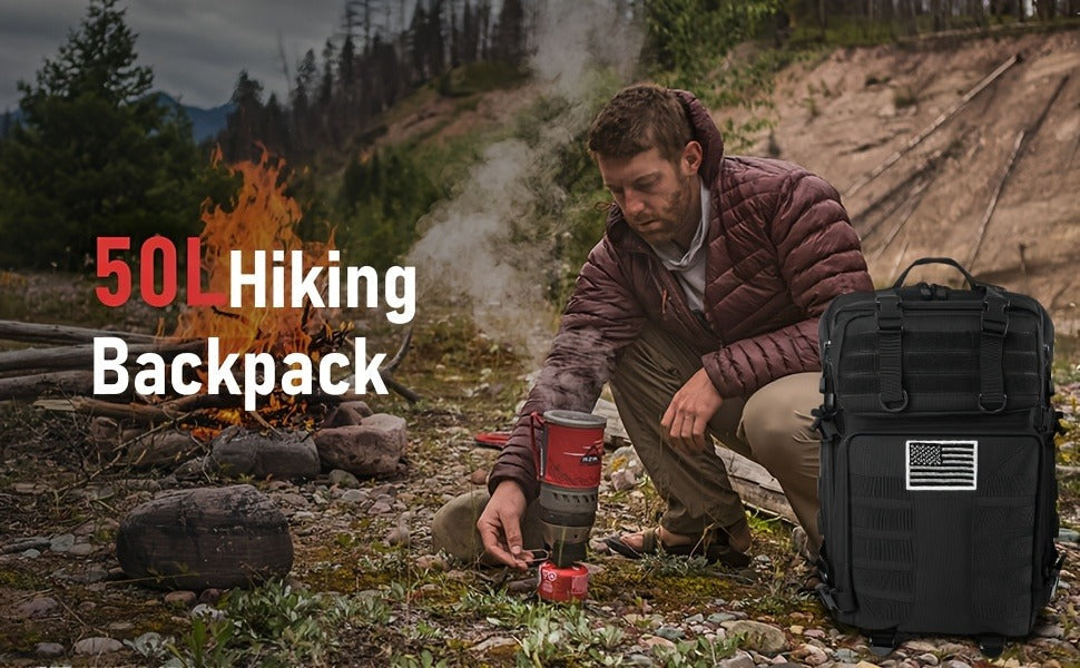 Tactical Military Backpack 50L – Large Capacity Molle Rucksack for Camping, Hiking, Hunting, Fishing & Travel, Unisex with Multiple Color Options