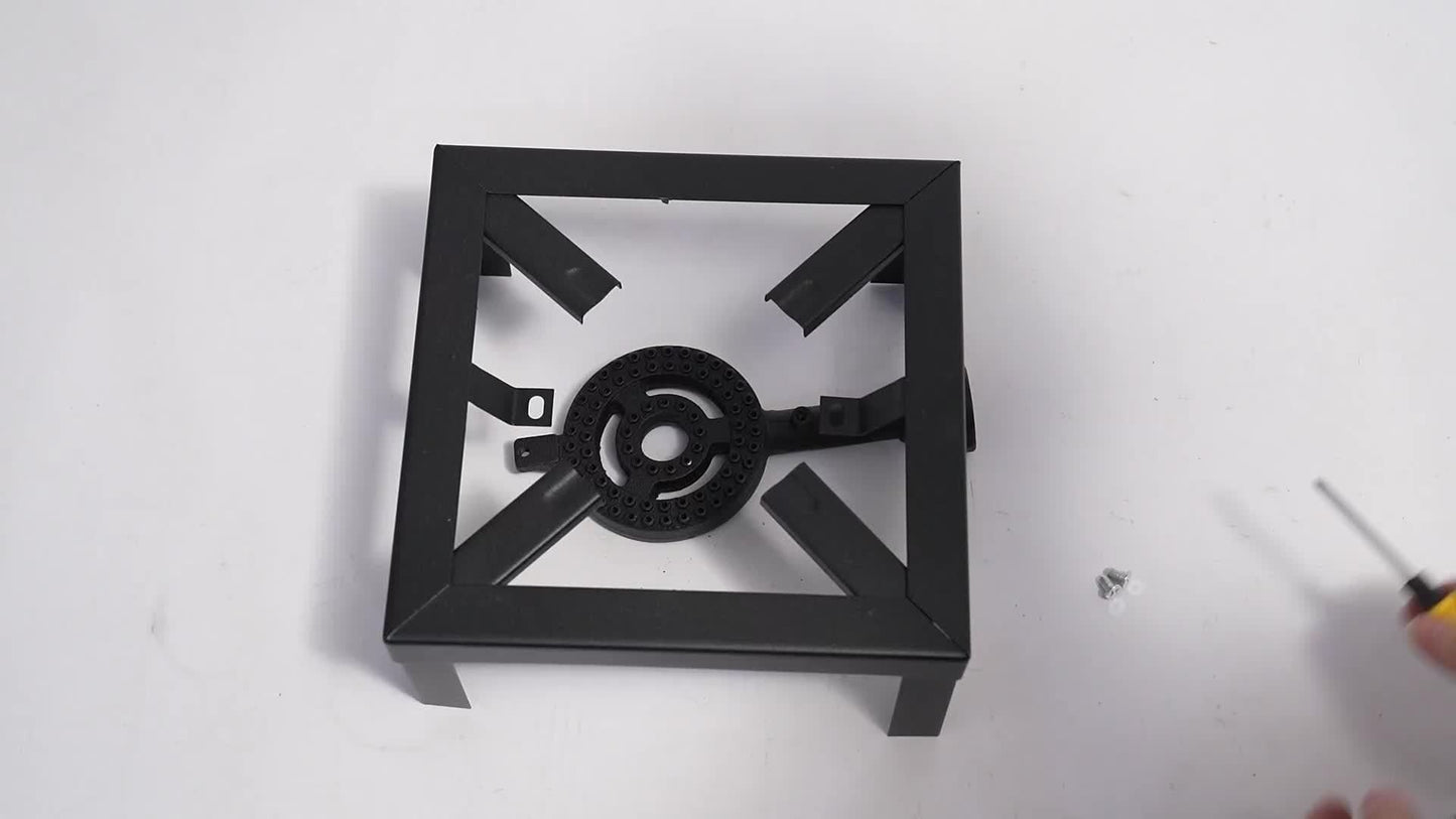 Portable Propane Burner Stove in Single or Double Burner Options with Hose and 20 PSI Regulator Shown