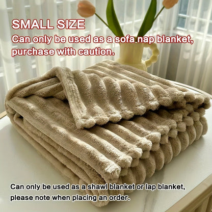 Channel-Textured Throw Blanket in Seven Colors and Four Displayed Size Options from 50 x 60 to 108 x 90 Inches