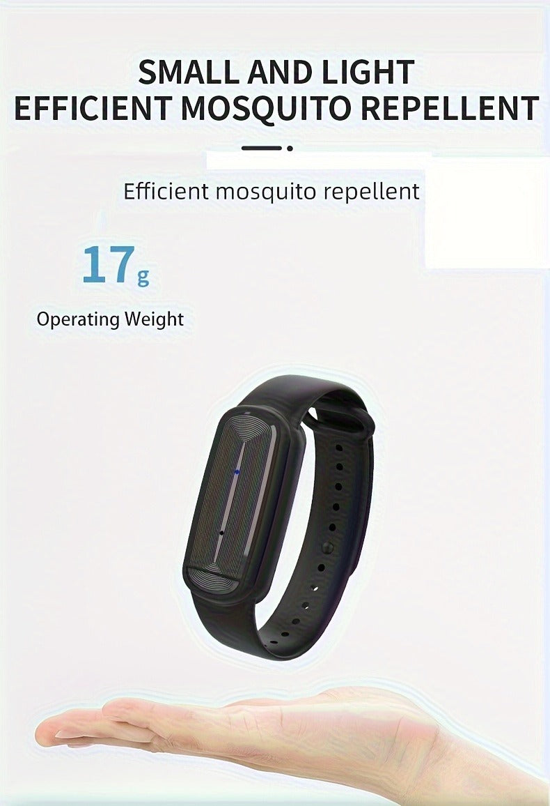 Mosquito Repellent Bracelet – Ultrasonic Soundwave Technology, USB Rechargeable, Waterproof Wristband for Camping Outdoor Hiking Travel, No Chemicals
