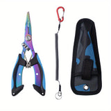 Color Titanium Blue Medium Scissors + Lost Hand Rope + Storage Bag