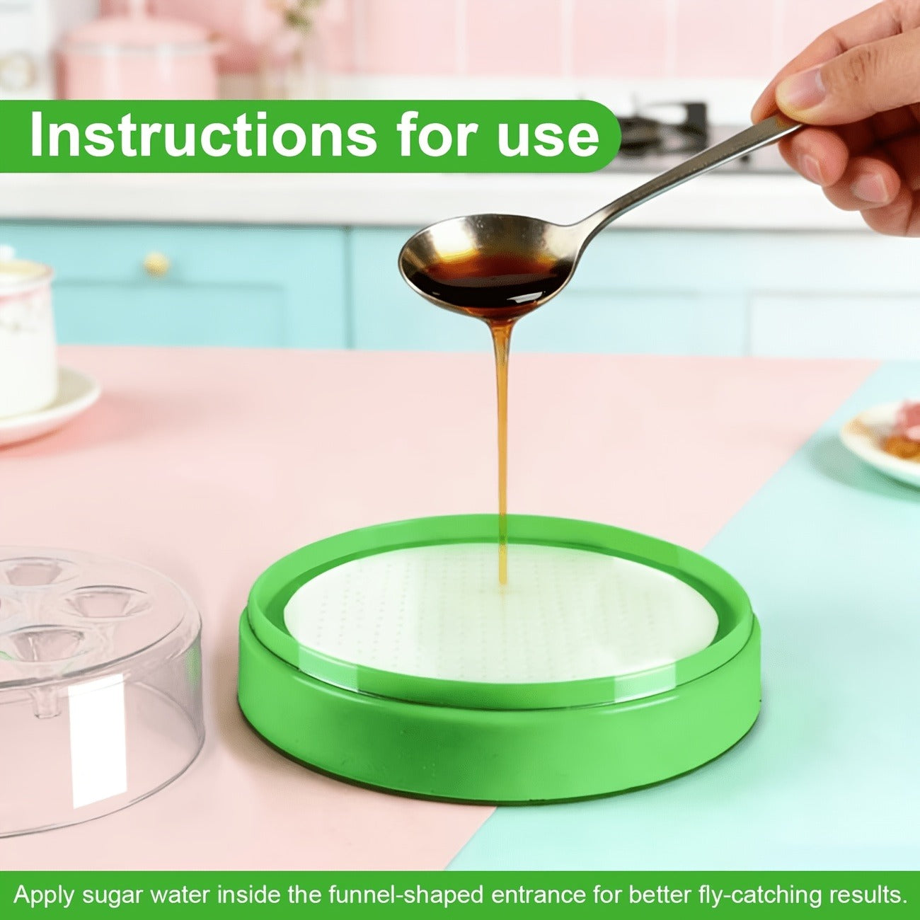 Flying Insect Trap 2 Pack - Non-Toxic Reusable Bug Catcher with 7 Holes, No Electricity, Safe for Home & Garden