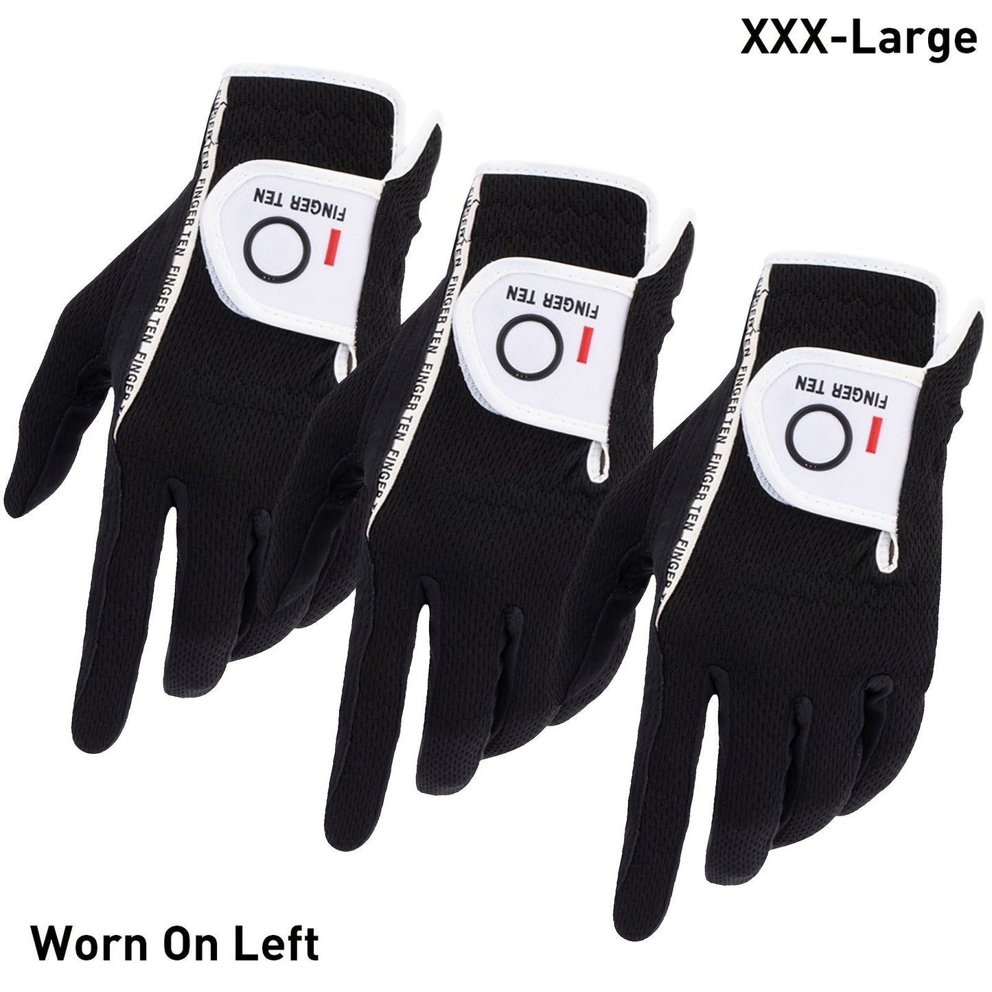 Wet Weather Golf Gloves Rain Grip 3-Pack for Men | Breathable Water-Resistant Golf Gloves for Left & Right Hand – Durable Comfortable Fit in Hot & Wet Conditions (Black, Gray, White | S–3XL)