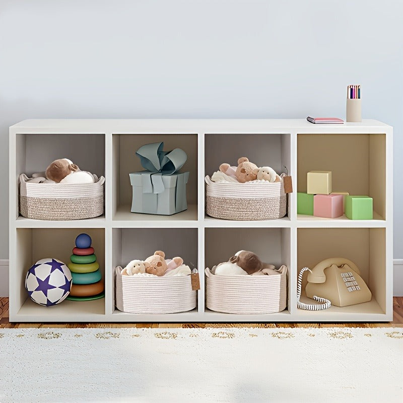 Woven Gift Basket with Handles Cotton Rope Storage Basket for Shelves Room Decor Cat Dog Toys Organizer Bin 2/4 Pack