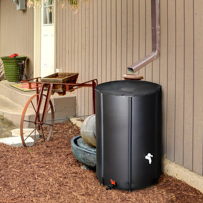 Rain Barrel Collapsible 50 & 100 Gallon Outdoor Water Storage Tank with Spigot & Mesh Top