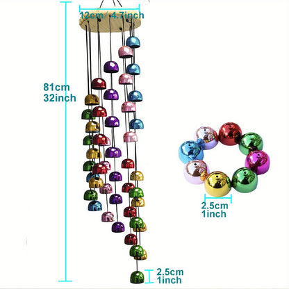 Copper Wind Chime – 48-Bell Vintage Metal & Solid Wood, 30 Inch Outdoor Patio Garden Gift