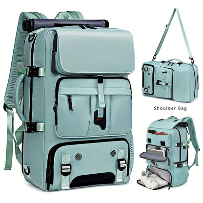 Laptop Backpack with Shoe Compartment, USB Port and Large Travel Storage in Eight Colors for Daily Use