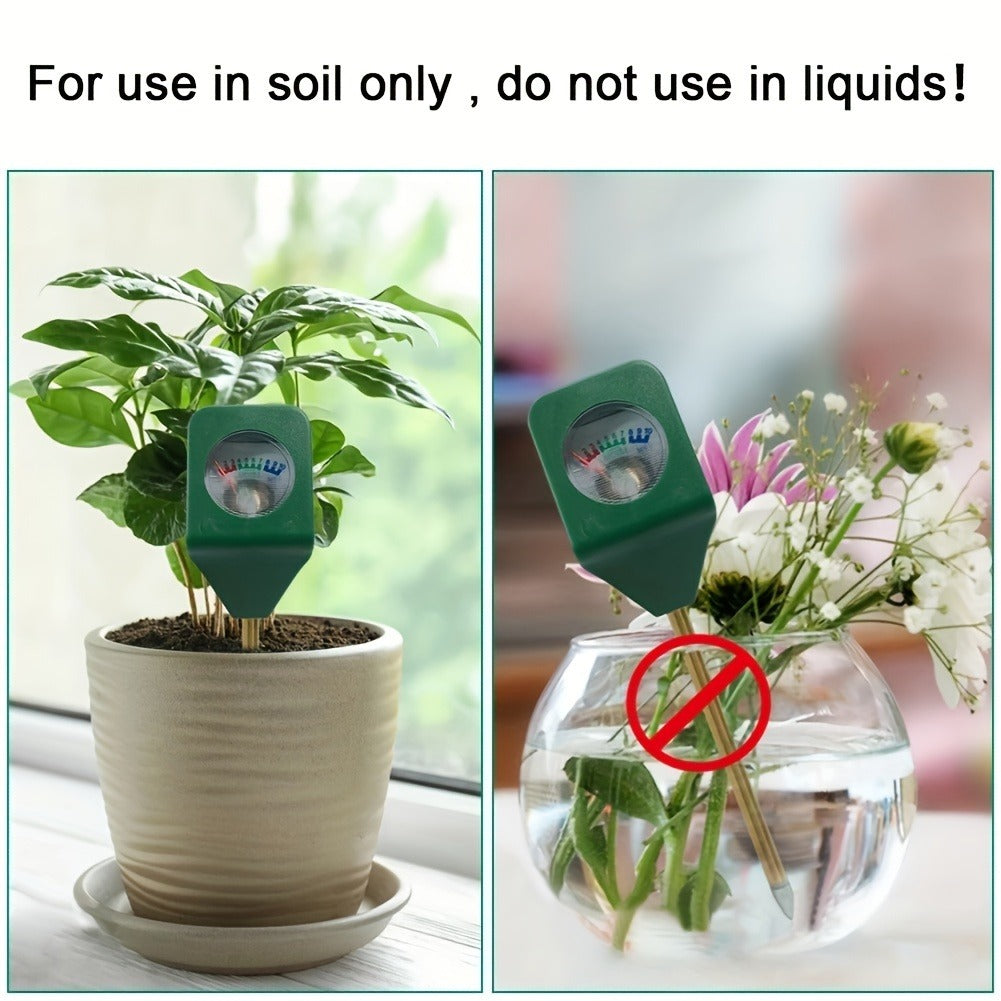 Five-Pack Analog Soil Moisture Meter Probes with Metal Stakes for Indoor Pots and Garden Plants