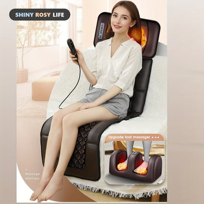 EMS Leg Massager Full Body Massage Pad 10-Zone Wave Vibration Kneading Pillow with Foot Calf Massager Hot Compress & Storage Bag
