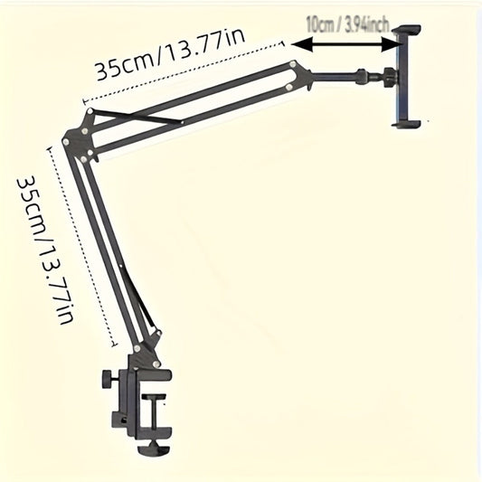 Long Arm Tablet Stand Phone Holder Flexible Gooseneck Desk Mount Bedside Tabletop Lazy Bracket 360 Rotation Compatible with iPad iPhone Samsung Smartphones Tablets Universal