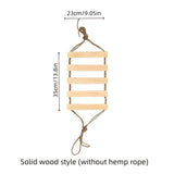 Solid Wood Style - 13.78inch (No Hemp Rope)