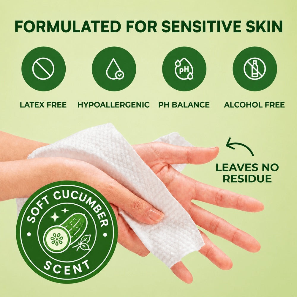 Adult Wet Wipes, Extra Large 8x13 Inch 240ct 4 Packs of 60 Aloe Vitamin E Cucumber Scent for Bath Time