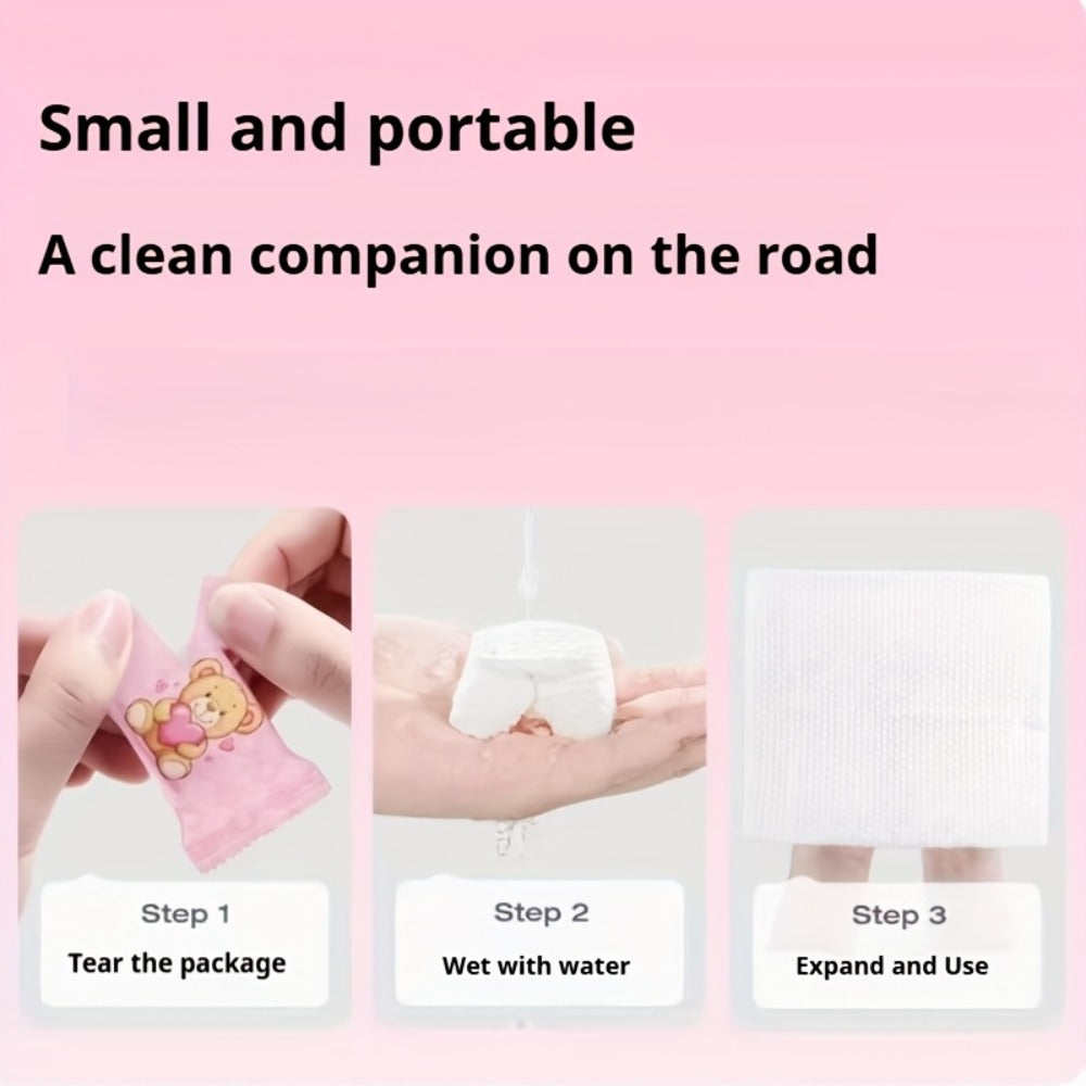 Disposable Face Towels 180 Pcs Soft Thickened Cotton Compressed Cleansing Towel for Women Men All Skin Types Travel Portable Facial Wipes 3 Packs 60 Pcs Each