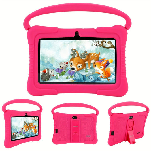 Kids Tablet 7 Inch Veidoo Android WiFi Eye Protection Screen Dual Camera Parental Control Educational Games Drop-Proof Silicone Cover 1+16GB 2+32GB Blue Pink Children Tablet Pad