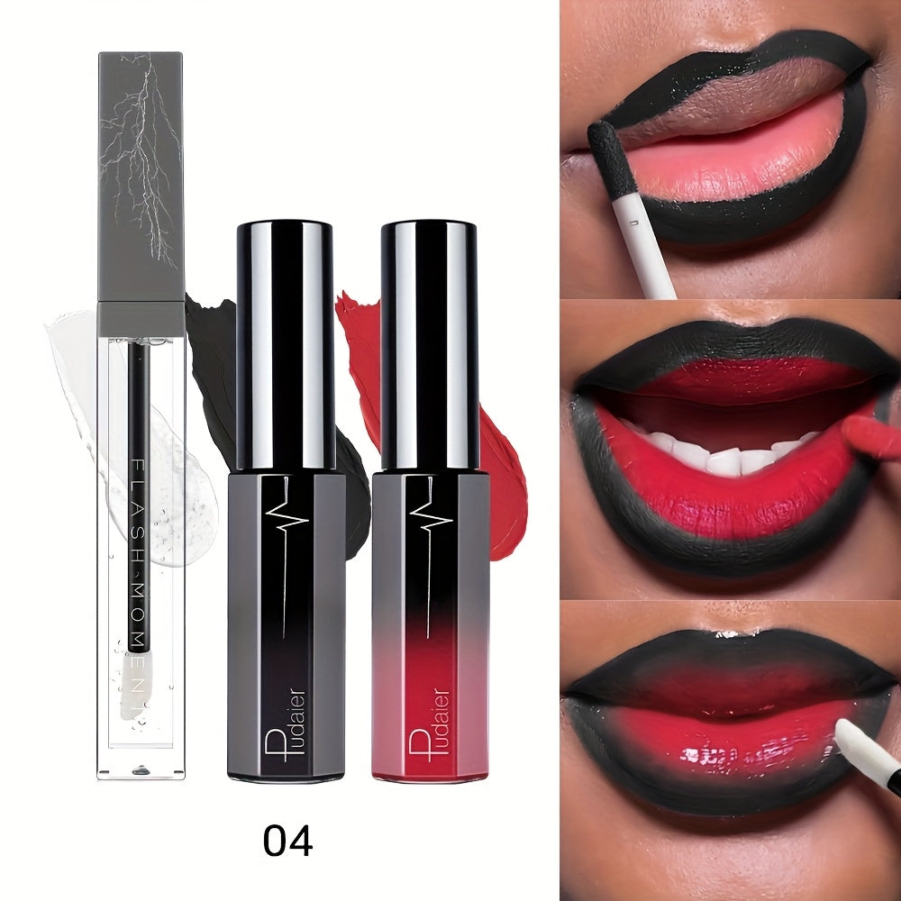 Lip Gloss Set by Pudaier with Clear Lip Oil, Two Matte Lip Colors and Three Retained Shade Options