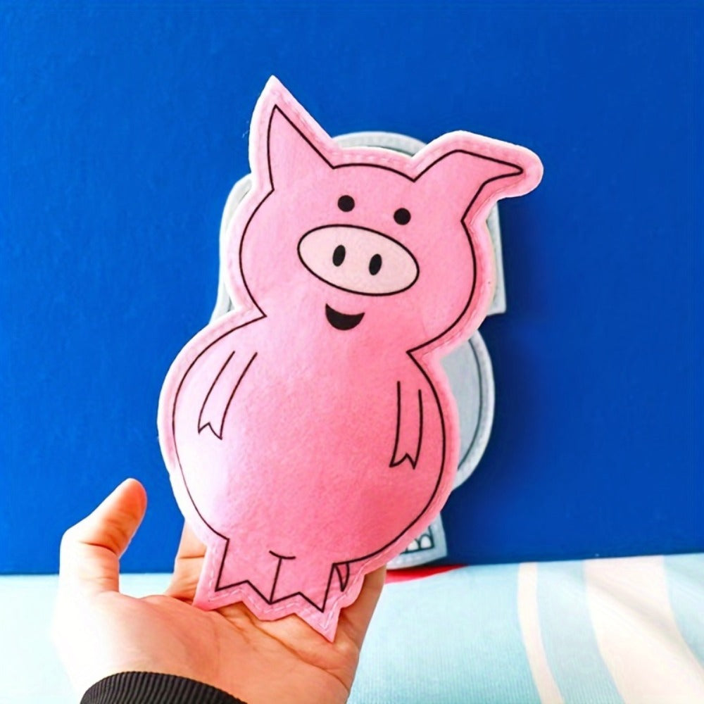 Elephant and Piggie Hand Puppets Plush Stuffed Animal Props for Storytelling, Classroom Teaching & Role Play, Interactive Read-Aloud Toy for Kids Toddlers, Birthday Gift – Pink Animal & Baby Elephant