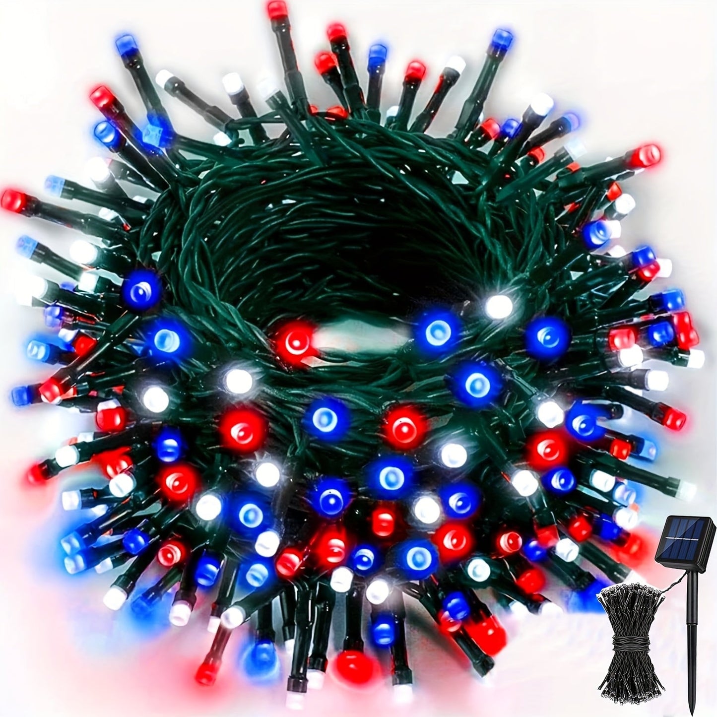 String Lights, IP65 Solar Fairy Lights with Eight Modes, 100- or 200-LED Pack Options and Seven Colors