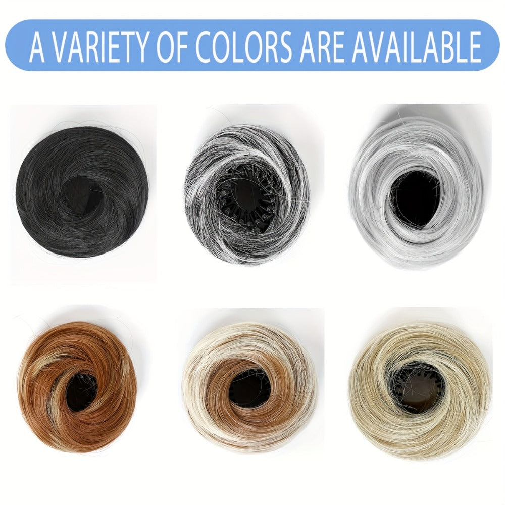 Hair Accessories Four-Inch Curly Bun Hair Piece in Six Synthetic Fiber Colors for Updo Styling