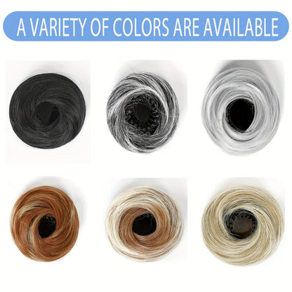 Hair Accessories Four-Inch Curly Bun Hair Piece in Six Synthetic Fiber Colors for Updo Styling