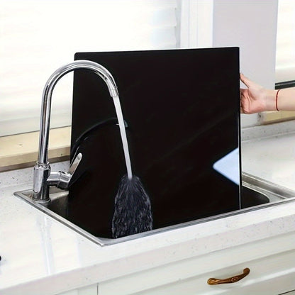 Acrylic Cutting Board Large Anti-Slip 17x23 Inch – Clear & Black Countertop Protector for Kitchen & Restaurant – Food Safe Non-Slip Chopping Board for Fruit, Meat & Meal Prep