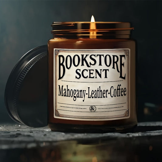 Scented Soy Candle Bookstore Aroma - Long Burning Book Lover Candle Gift for Home Decor, Relaxation, Mother's Day & Teacher Appreciation