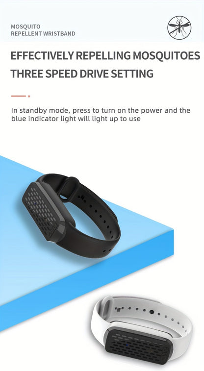 Ultrasonic Mosquito Repellent Bracelet 3-Pack – USB Rechargeable Intelligent Bug Repellent Wristband for Camping, Outdoor, Hiking & Travel, Waterproof Mosquito Control Bracelet for Adults & Kids