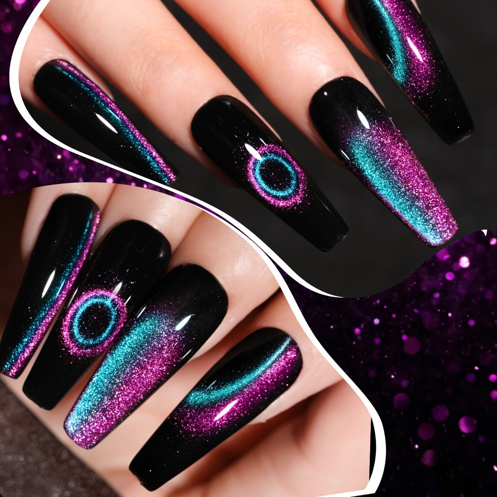 Gel Nail Polish Set with XEIJAYI Label, 8 Magnetic Cat Eye Colors, 0.51oz Bottles and Magnet Tool