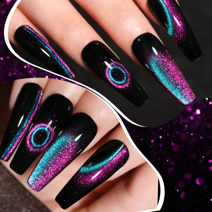 Gel Nail Polish Set with XEIJAYI Label, 8 Magnetic Cat Eye Colors, 0.51oz Bottles and Magnet Tool