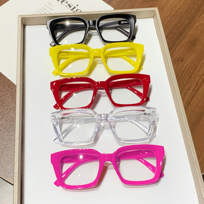 5pcs Candy Color Square Anti-Blue Light Glasses – Unisex Party Eyewear for Women & Men