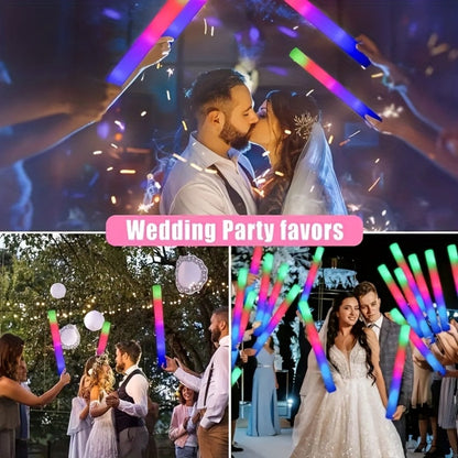 LED Glow Sticks for Party Decorations, Multi-Color Flashing Foam Sticks for Christmas, Weddings, Birthday, Festival, New Year & Halloween Parties (30/67/100/200PCS)