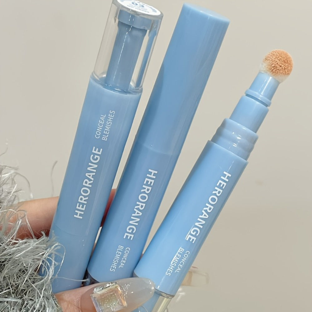 Three-Color Concealer Pen Set with Rounded Sponge-Tip Applicators and Compact 12.3 cm Tube Format