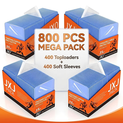 35PT Trading Card Storage Set with 3 x 4-Inch Top Loaders and Soft Sleeves in Four Pack Sizes