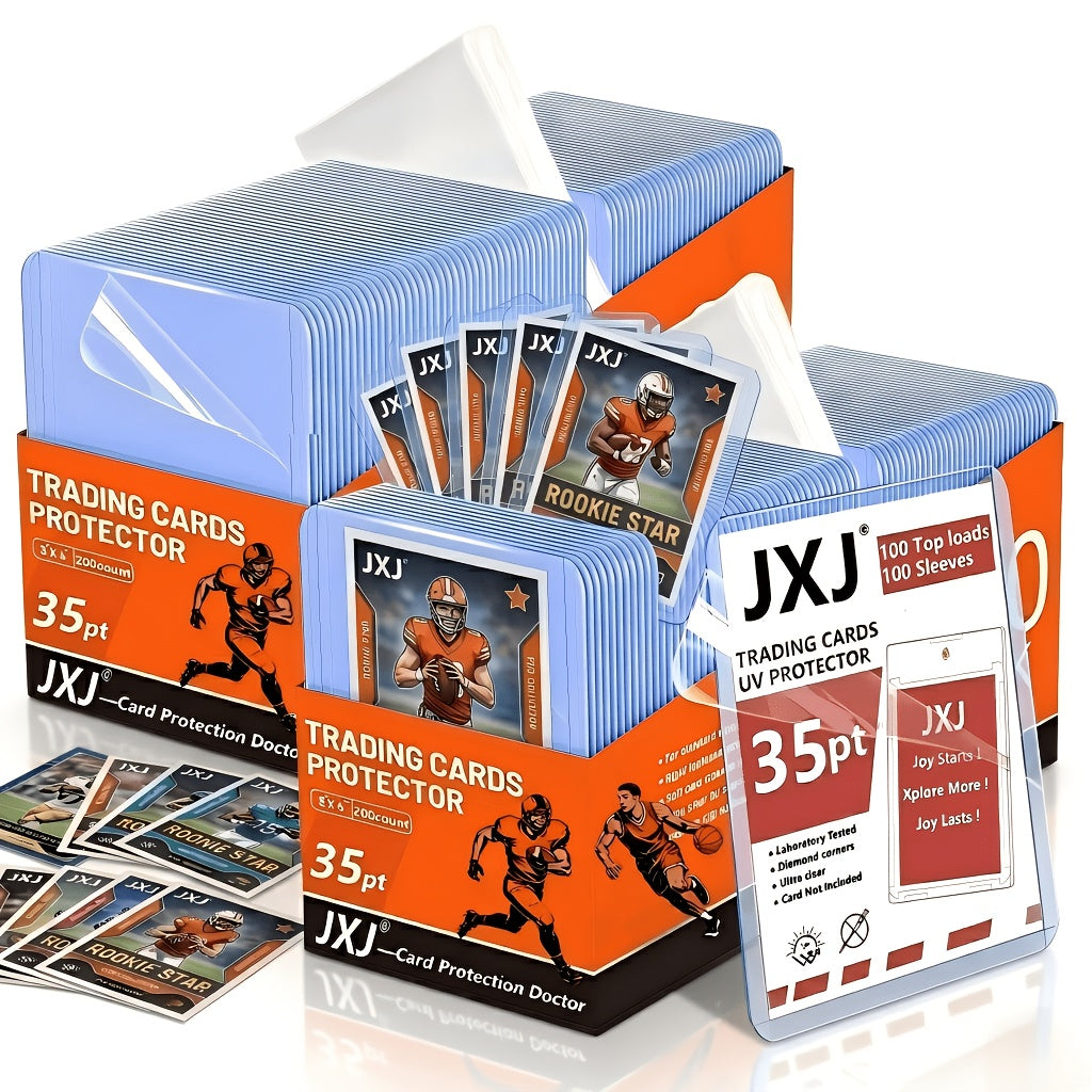 35PT Trading Card Storage Set with 3 x 4-Inch Top Loaders and Soft Sleeves in Four Pack Sizes