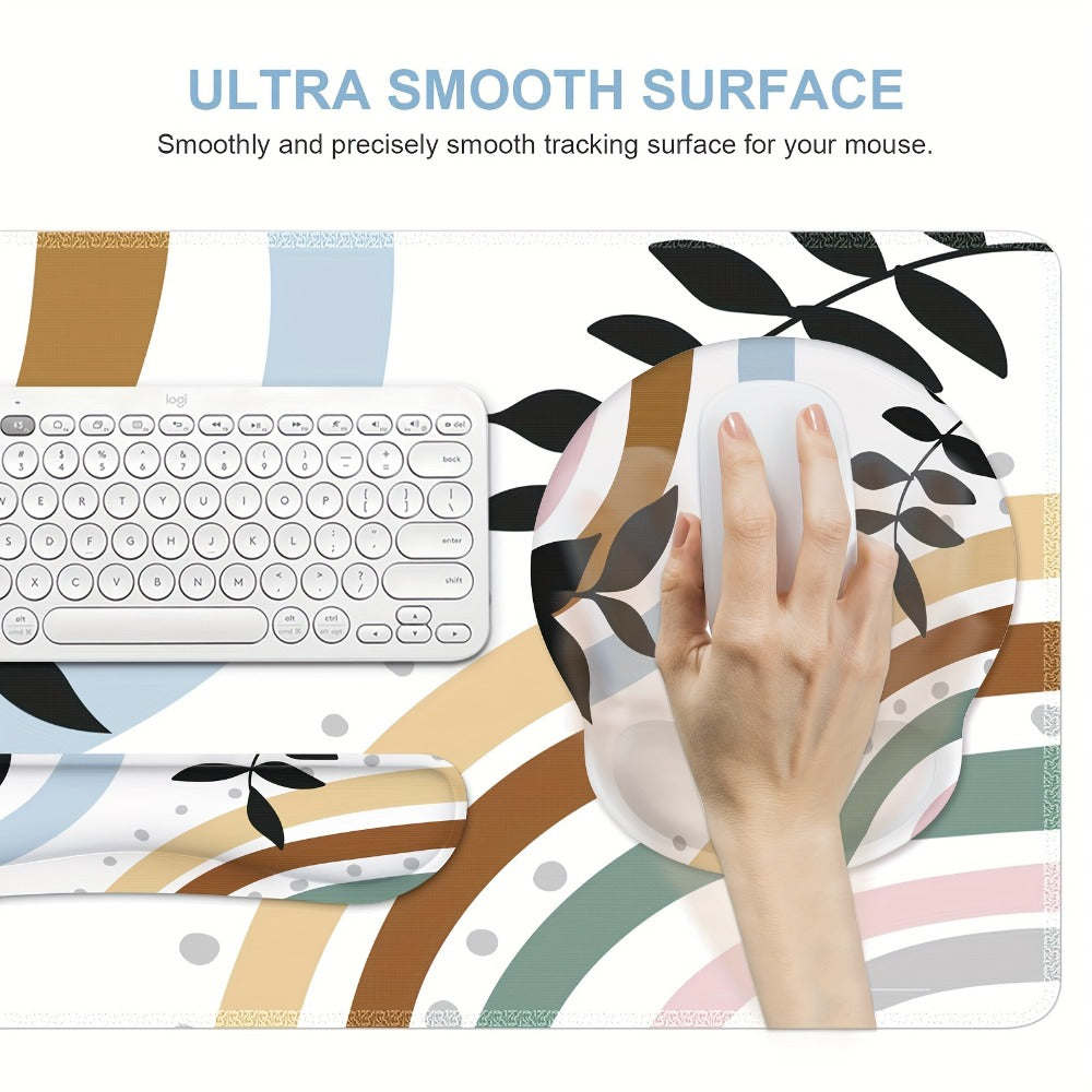 XXL Gaming Desk Mat & Mouse Pad Wrist Rest Set 4-in-1 Bundle – Keyboard Wrist Rest, Mouse Wrist Rest & Coaster, Ergonomic Home Office Computer Desk Pad