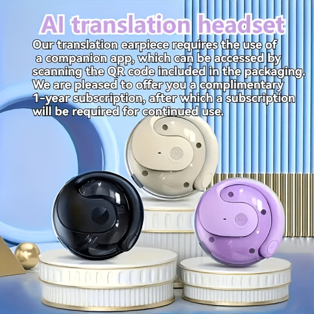 100 Language Real-Time Translation TWS Earphones Coconut Ball Pendant Wireless Earbuds for Bedside Audio, Alarms and Room Entertainment