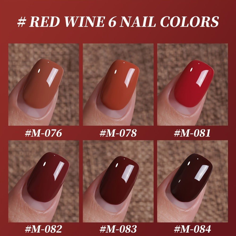 Gel Nail Polish Set with XEIJAYI Label, 6 Nude Pink Jelly Colors in Shades 76, 78 and 81 to 84