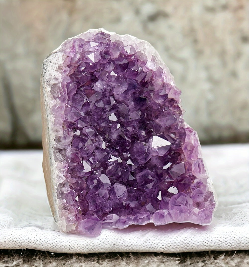 Purple Crystal Geode-Style Decor Cluster with Three Weight-Range Options and Polished Display Edges