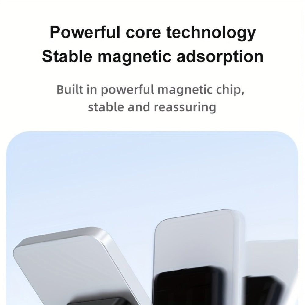 10000mAh Magnetic Power Bank with Folding Kickstand, Percentage Display and Multiple Charging Ports