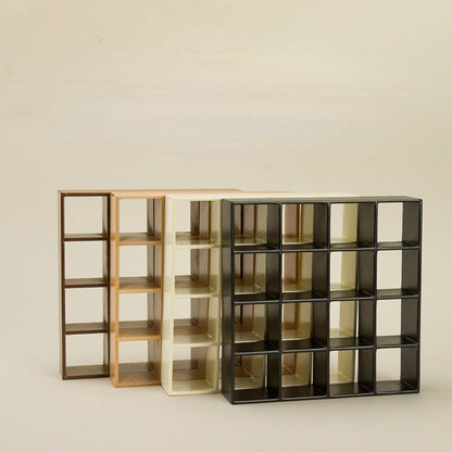 1:12 Scale 16-Compartment Dollhouse Display Cabinet in Four Finishes for Adult Miniature Dioramas