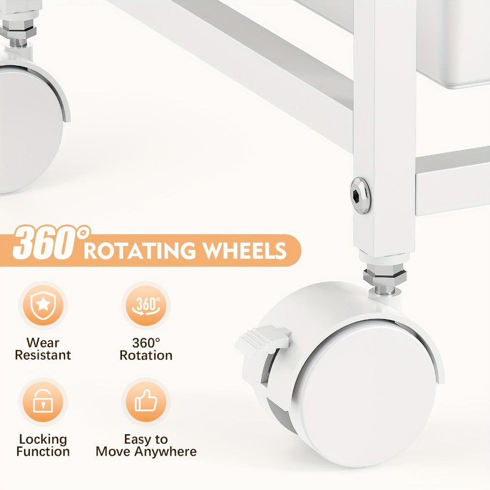 12-Drawer Rolling Storage Cart with Locking Wheels and 360° Swivel detail image - detail view 4