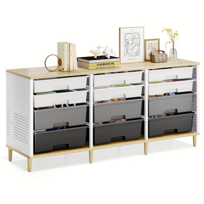 12-Drawer Storage Cabinet, Home Storage Cupboard for Living Room detail image - detail view 9
