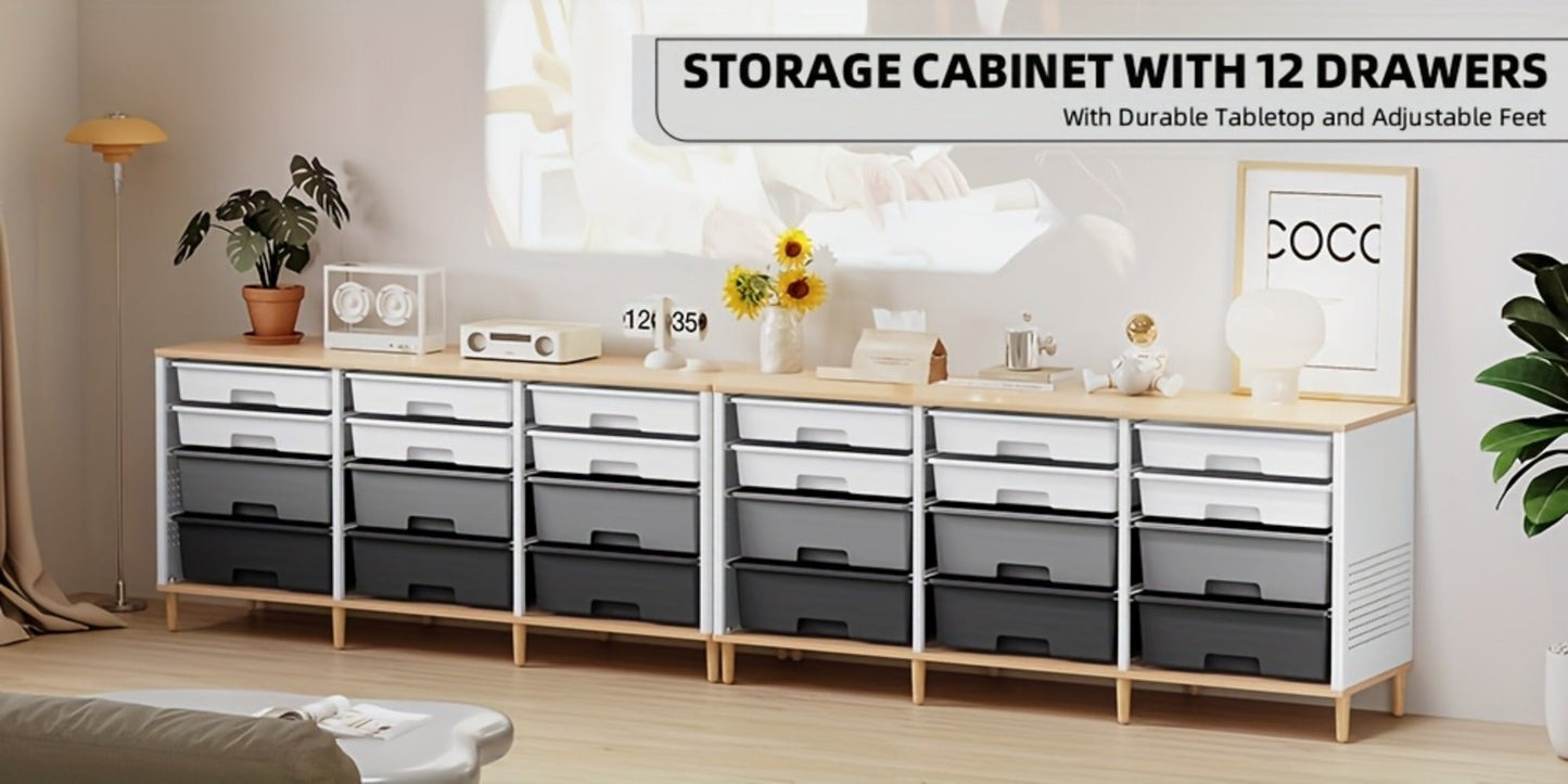 12-Drawer Storage Cabinet with Multiple Color Options for Kids' Room detail image - detail view 10